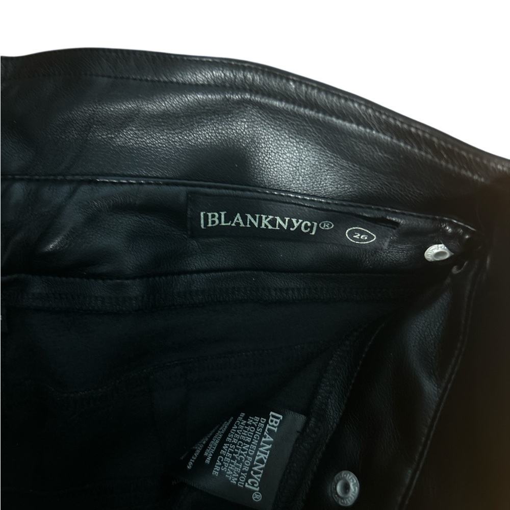 BLANKNYC Vegan Leather High-Rise Pants Black Size 26 - Picture 5 of 7